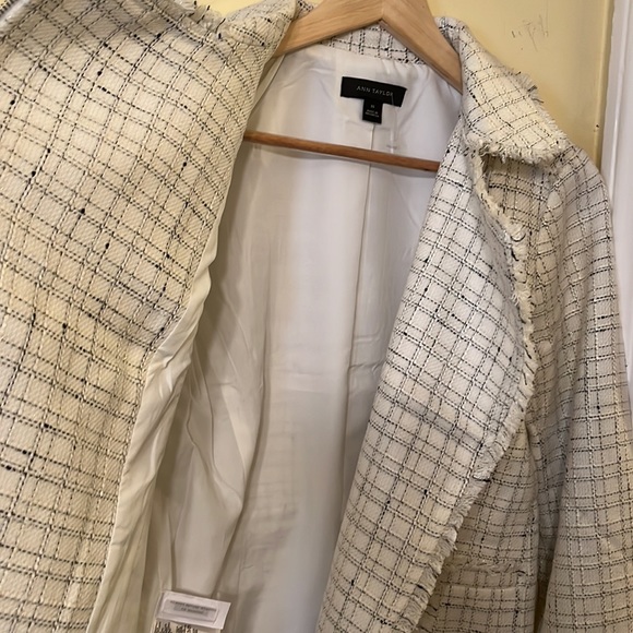 NWT Ann Taylor Fringe Tweed Long Sleeve Jacket/Blazer, Size 00 - Picture 11 of 11